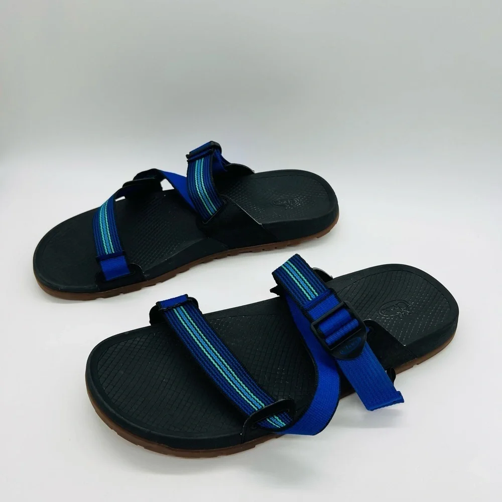 Chaco Men's Blue and Black Strappy Sandals Size 12